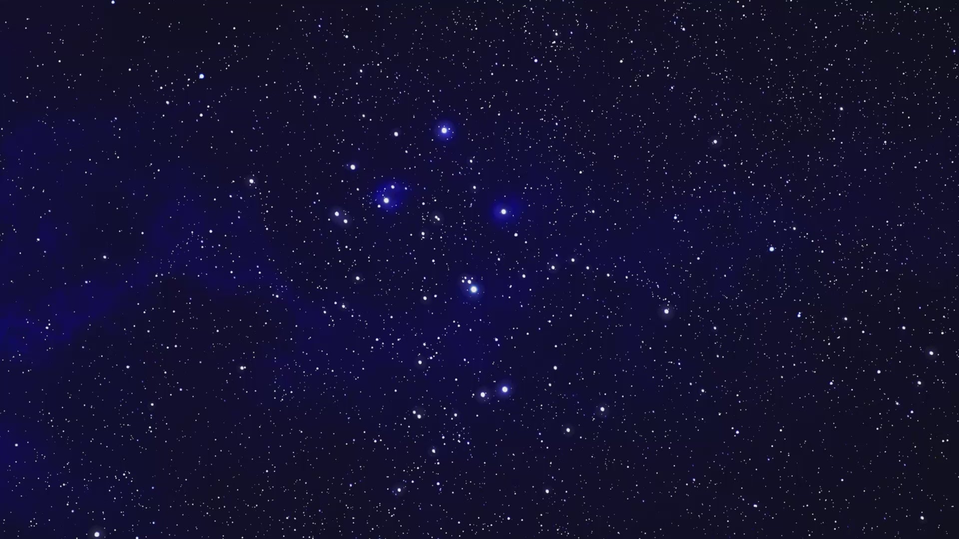 Video background with stars in blue and black sky 